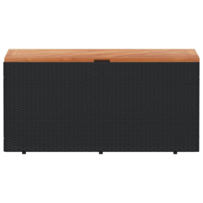 Ladă Depozitare Grădină cu Bancă - Negru, 110x50x54cm