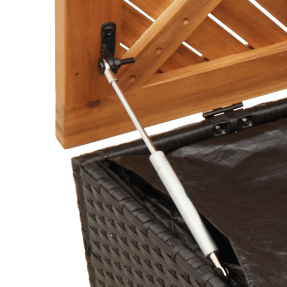 Ladă Depozitare Grădină cu Bancă - Negru, 110x50x54cm