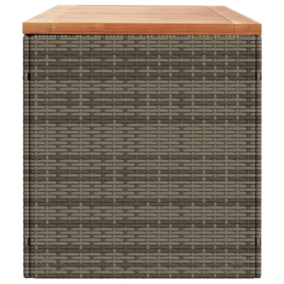 Ladă Depozitare Grădină cu Bancă - Poliratan și Lemn Acacia