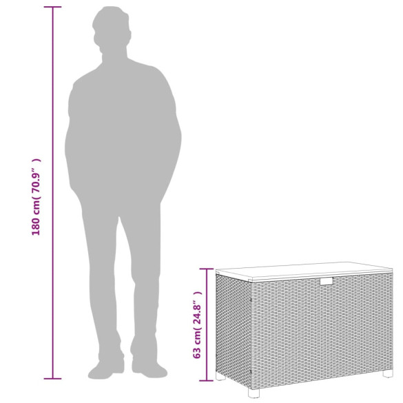 Ladă Depozitare Grădină cu Bancă - Negru, 110x55x63cm