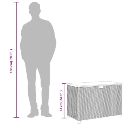 Ladă Depozitare Grădină cu Bancă - Negru, 110x55x63cm