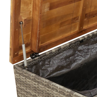 Cutie Depozitare Grădină cu Bancă - Lemn Acacia Poliratan