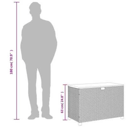 Cutie Depozitare Grădină 110x55x63 cm - Lemn Acacia, Poliratan