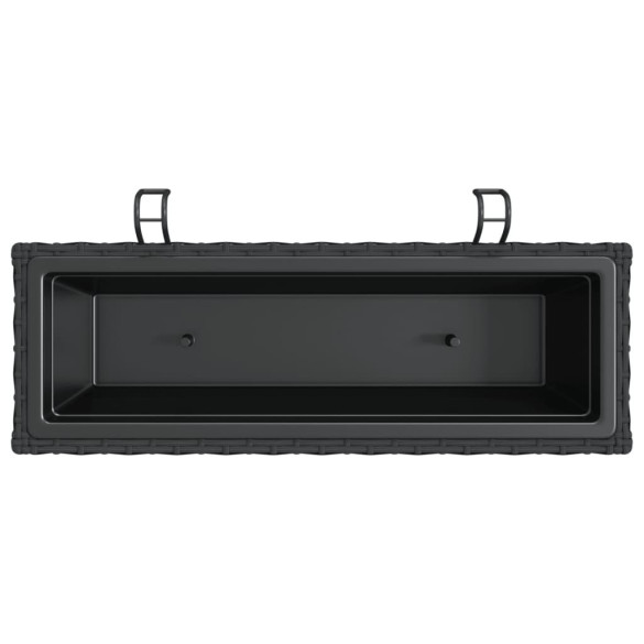 Jardiniere suspendate negre cu cârlige - 2 bucăți