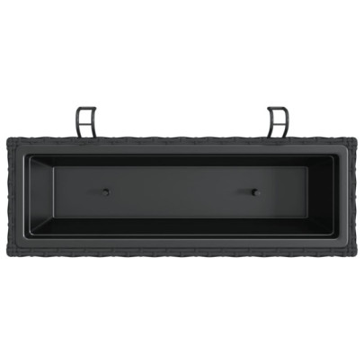 Jardiniere suspendate negre cu cârlige - 2 bucăți