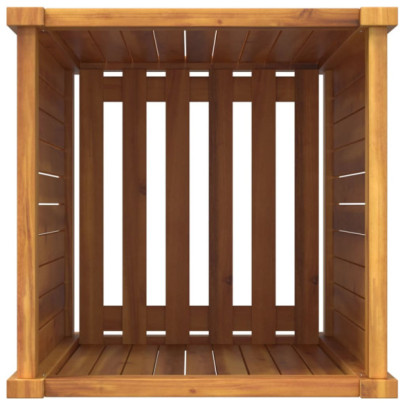 Jardinieră Grădină Lemn Acacia cu Căptușeală - 42x42x75 cm