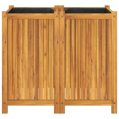 Jardinieră Grădină Lemn Acacia cu Căptușeală | Livrare Gratuită