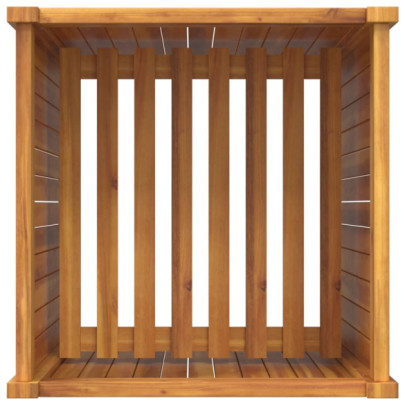 Jardinieră Grădină Lemn Acacia cu Căptușeală | 50x50x75 cm