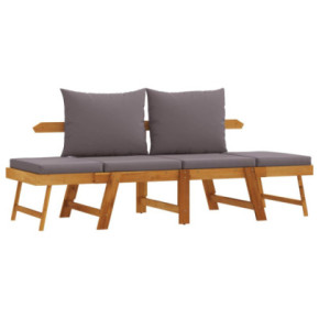 Bancă grădină 2 în 1 cu perne - Lemn acacia | Livrare gratuită 2