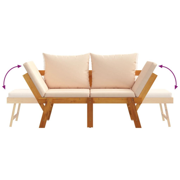 Bancă Grădină 2 în 1 cu Pernă - Lemn Acacia | Livrare Gratuită