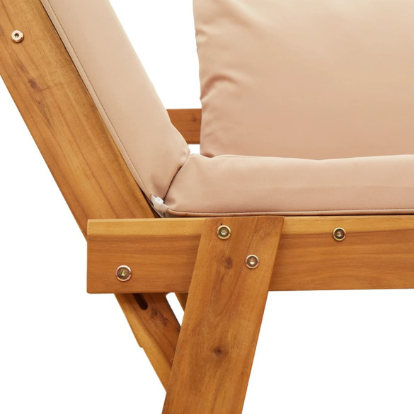 Bancă Grădină 2 în 1 cu Pernă - Lemn Acacia | Livrare Gratuită