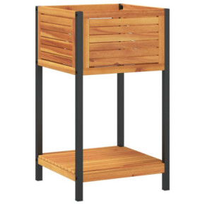 Jardinieră Grădină Lemn Acacia Raft 45x45x80cm | Livrare Gratuită 2