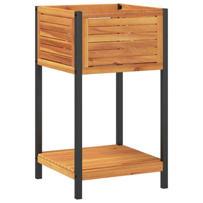 Jardinieră Grădină Lemn Acacia Raft 45x45x80cm | Livrare Gratuită