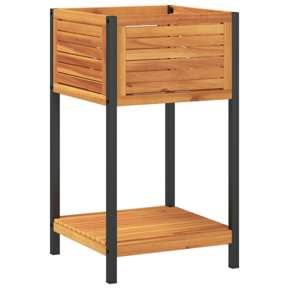 Jardinieră Grădină Lemn Acacia Raft 45x45x80cm | Livrare Gratuită