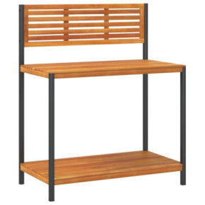 Masă lucru grădină lemn acacia și oțel | Livrare gratuită 2