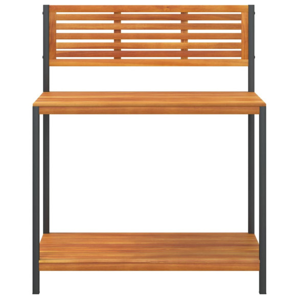 Masă lucru grădină lemn acacia și oțel | Livrare gratuită