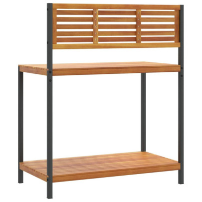 Masă lucru grădină lemn acacia și oțel | Livrare gratuită