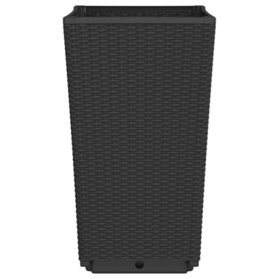 Jardiniere Gradina 2 bucati Negru - Livrare Gratuita