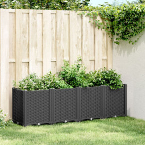 Jardinieră Modulară Grădină Negru 160cm - PP Rezistent