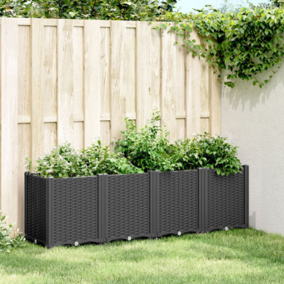 Jardinieră Modulară Grădină Negru 160cm - PP Rezistent