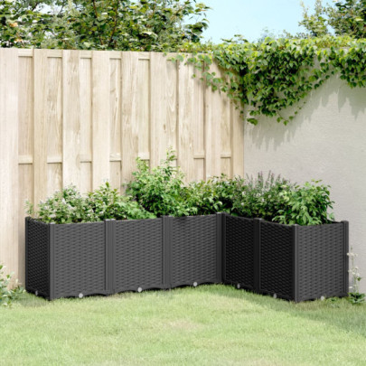 Jardinieră Modulară Grădină Negru PP 160x120 cm