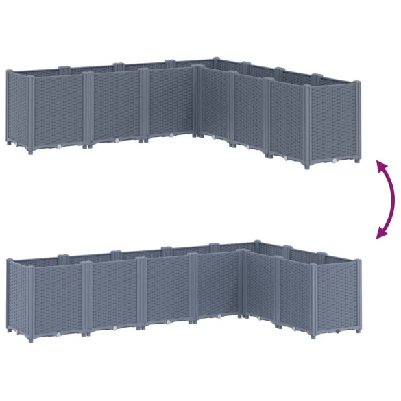 Jardinieră Grădină Modulară PP - Gri Albastru 160x160cm