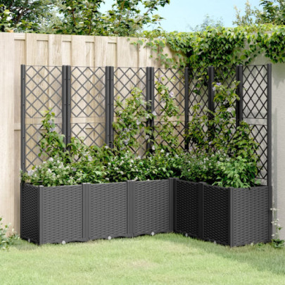 Jardinieră Grădină cu Spalier - Negru - 160x120x140 cm