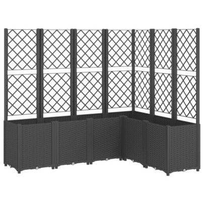 Jardinieră Grădină cu Spalier - Negru - 160x120x140 cm