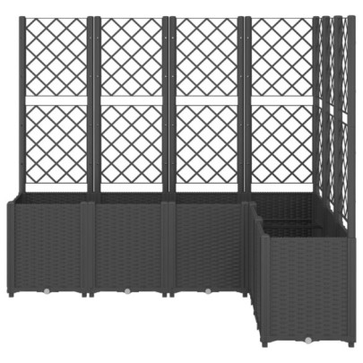 Jardinieră Grădină cu Spalier - Negru - 160x120x140 cm