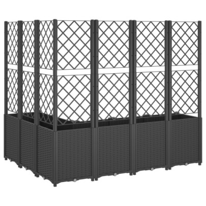 Jardinieră Grădină cu Spalier - Negru - 160x120x140 cm