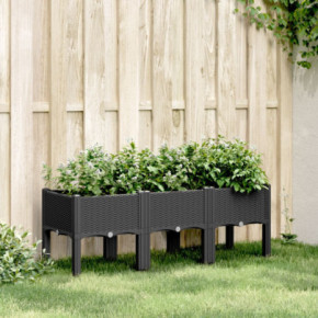 Jardinieră Grădină Picioare Negru - PP 120x40x42 cm
