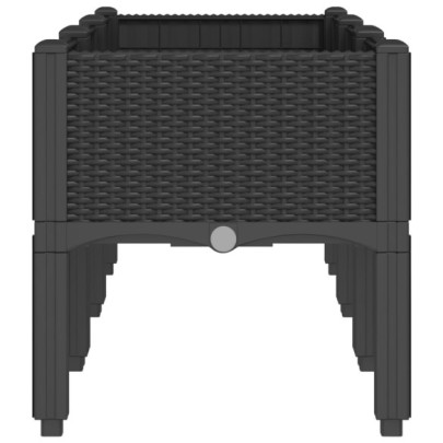 Jardinieră Grădină Picioare Negru - PP 120x40x42 cm