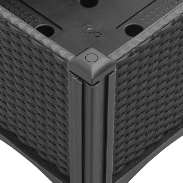 Jardinieră Grădină Picioare Negru - PP 120x40x42 cm