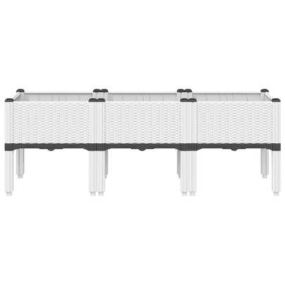 Jardinieră Grădină cu Picioare - Alb - 120x40x42 cm