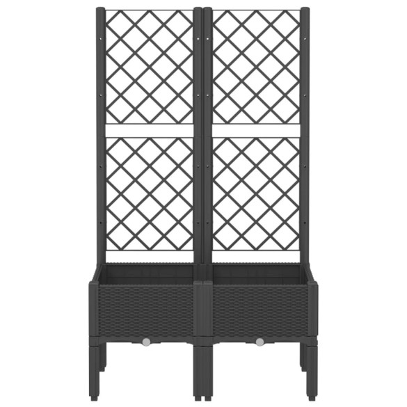 Jardinieră Grădină cu Spalier Negru - Livrare Gratuită