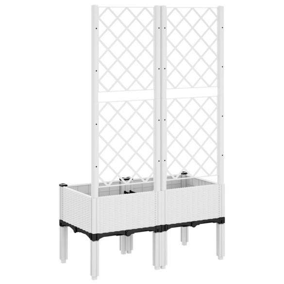 Jardinieră Grădină cu Spalier - Alb, PP - Livrare Gratuită