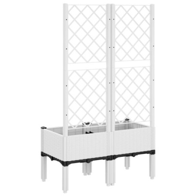 Jardinieră Grădină cu Spalier - Alb, PP - Livrare Gratuită