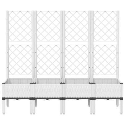 Jardinieră Grădină cu Spalier - Alb - PP - Livrare Gratuită