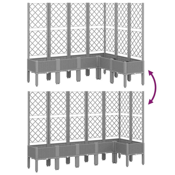 Jardinieră Grădină cu Spalier Gri 160x120x142 cm PP