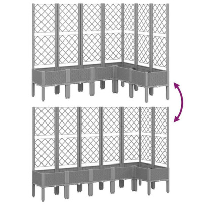 Jardinieră Grădină cu Spalier Gri 160x120x142 cm PP