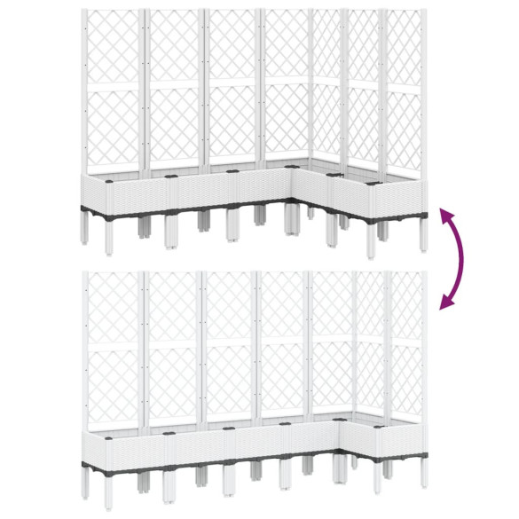 Jardinieră Grădină cu Spalier - Alb, 160x120x142 cm | Livrare Gratuită