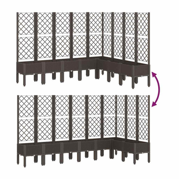 Jardinieră Grădină cu Spalier - Maro - 200x160x142 cm - PP
