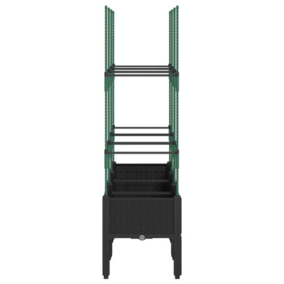 Jardinieră Grădină cu Spalier Negru - PP - 120x40x142,5 cm