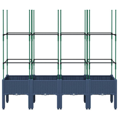 Jardinieră Grădină cu Spalier - Albastru Gri - 160x40x142,5 cm