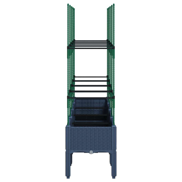 Jardinieră Grădină cu Spalier - Albastru Gri - 160x40x142,5 cm