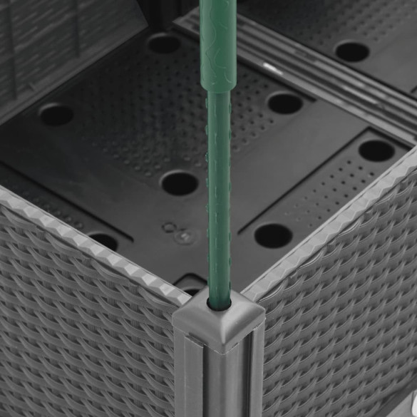 Jardinieră Grădină cu Spalier Gri, 160x40x142.5 cm PP - Livrare Gratuită