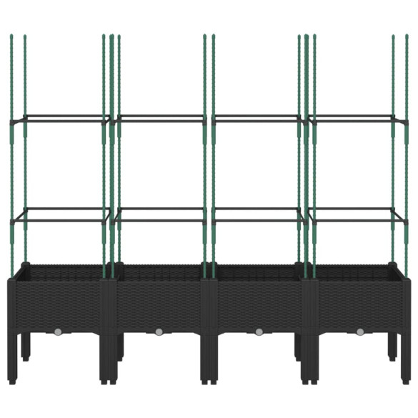 Jardinieră Grădină cu Spalier Negru - PP - Livrare Gratuită