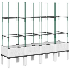 Jardinieră Grădină cu Spalier Alb - PP Durabil 2