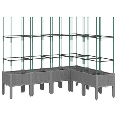 Jardinieră Grădină cu Spalier Gri 160x120cm - Livrare Gratuită