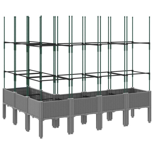 Jardinieră Grădină cu Spalier Gri 160x120cm - Livrare Gratuită